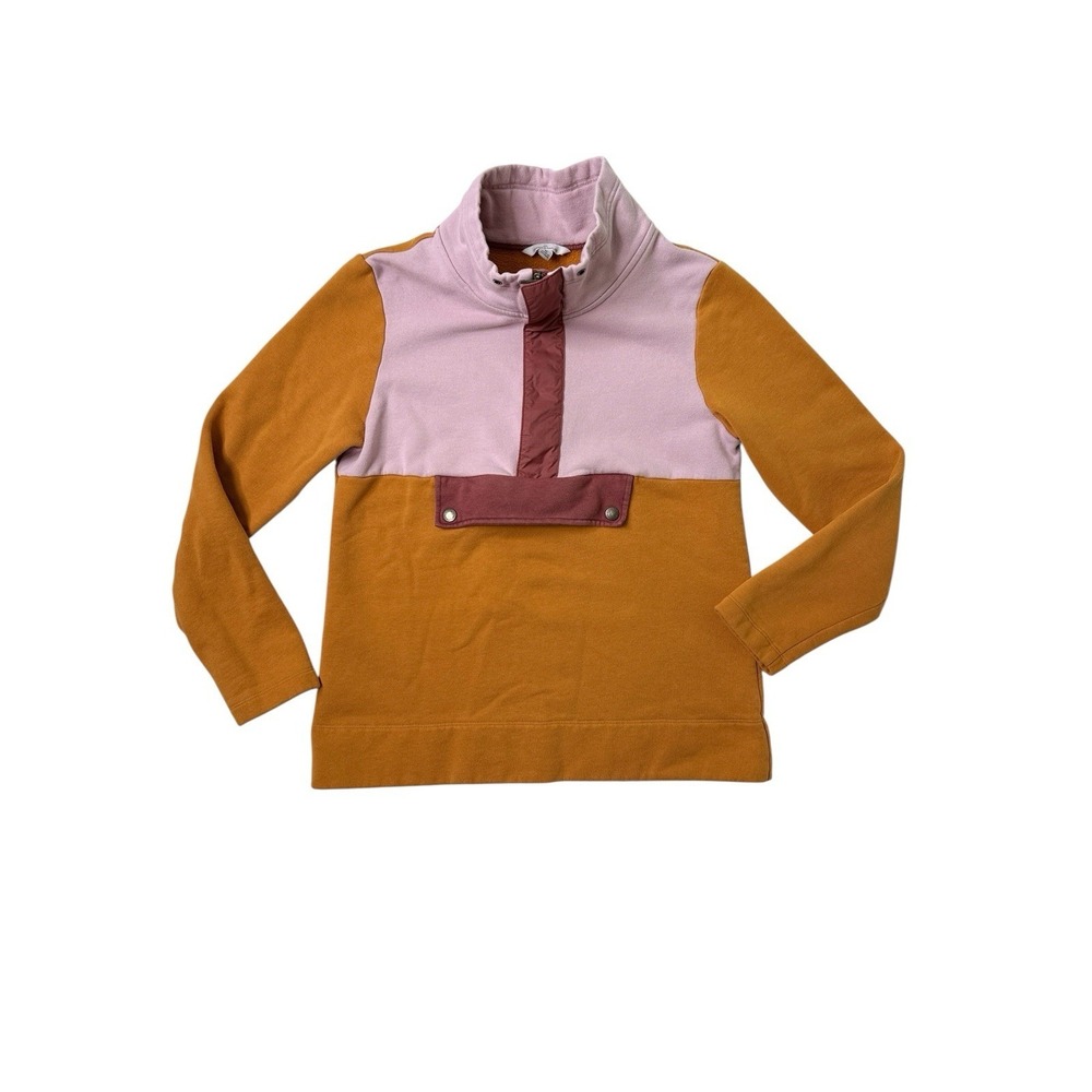 LL Bean Signature Womens Pullover Sweatshirt Color Block Anorak  Funnel Neck M